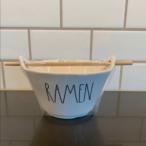 New Rae Dunn Ramen Bowl With Chopsticks